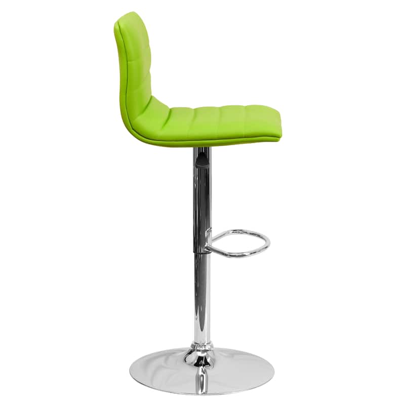 Modern Vinyl Stitch Back Adjustable Height Barstool - 16"W x 19"D x 35" - 44"H