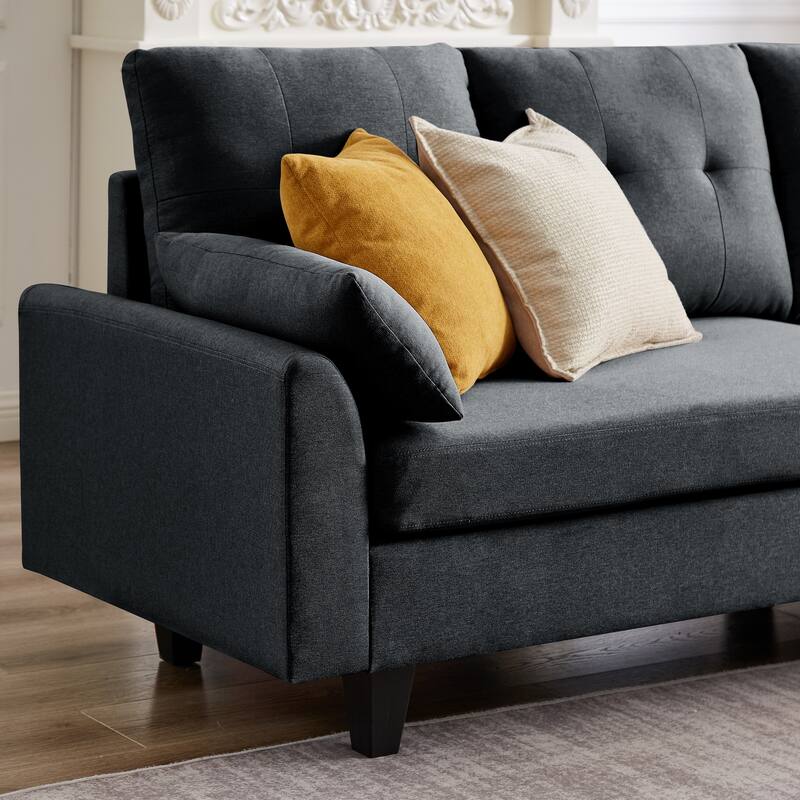 Modular Sectional Sofa Couch L Shaped With Chaise Storage Ottoman and Side Bags For Living Room