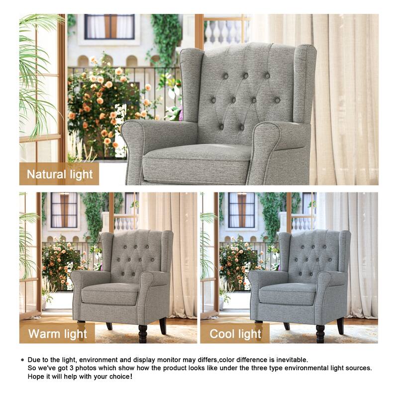 Modern Classic Button Tufted Accent Chair Upholstered Armchair