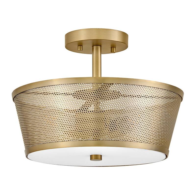 Lark 84421 Cash 3 Light 14" Wide Semi-Flush Ceiling Fixture with Metal