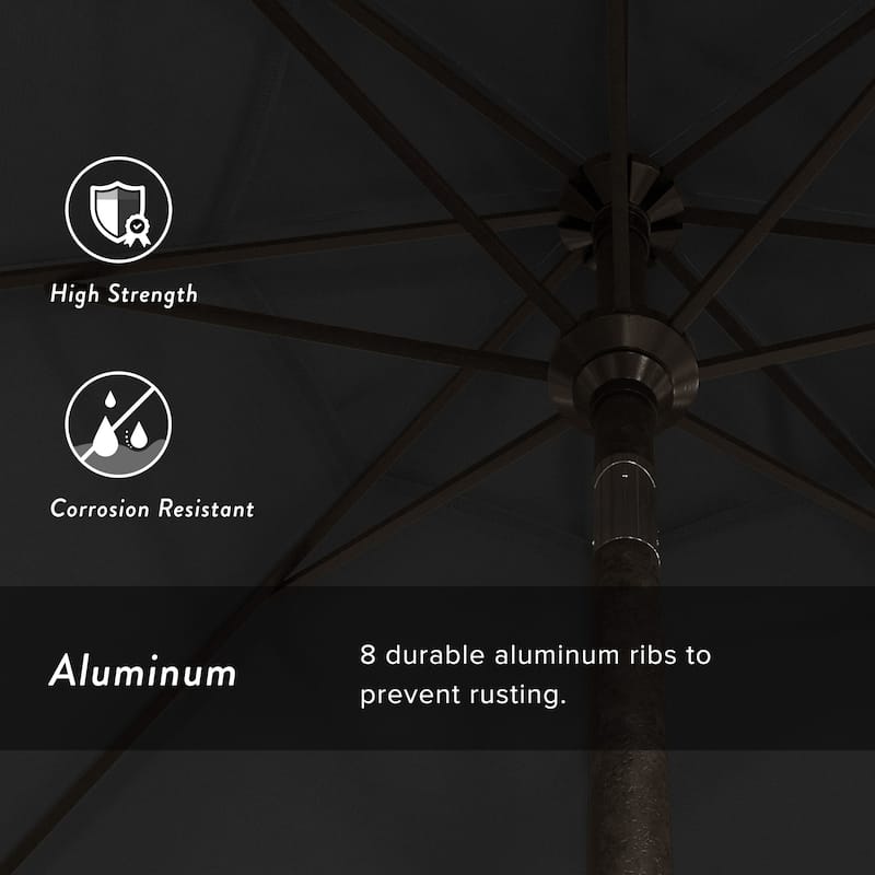 Pompano 9ft Crank Lift Push Button Tilt Round Patio Umbrella by Havenside Home, Base Not Included