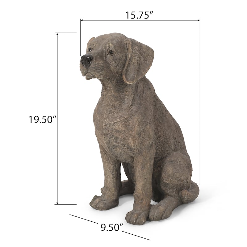 Delphos Outdoor Cast Stone Outdoor Dog Garden Statue by Christopher Knight Home