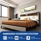 preview thumbnail 9 of 14, Modern King Upholstered Storage Bed With USB Power pad