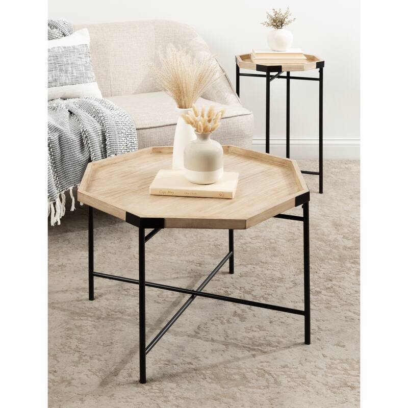 Kate and Laurel Occonor Octagon Wood Coffee Table