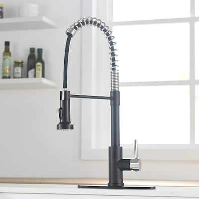 Modern Single Spout Touchless Pull Down Kitchen Faucet with Deck Plate