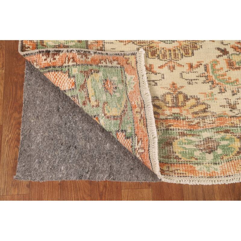 Distressed Sparta Turkish Vintage Area Rug Hand-Knotted Wool Carpet - 5'3"x 8'11"