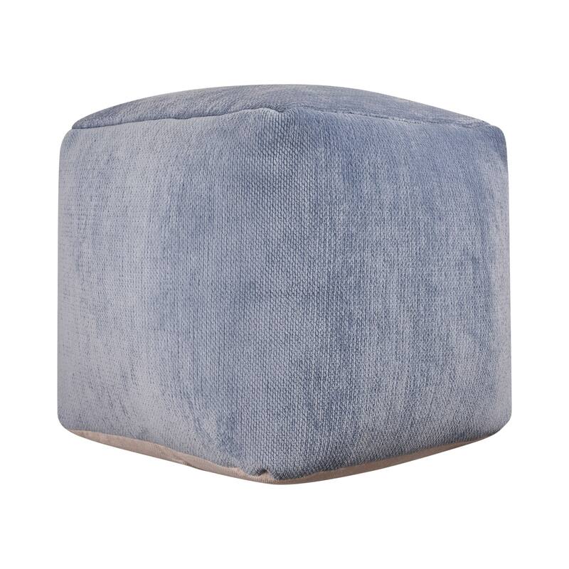 Sevita Transitional Solid Chenille Indoor Pouf