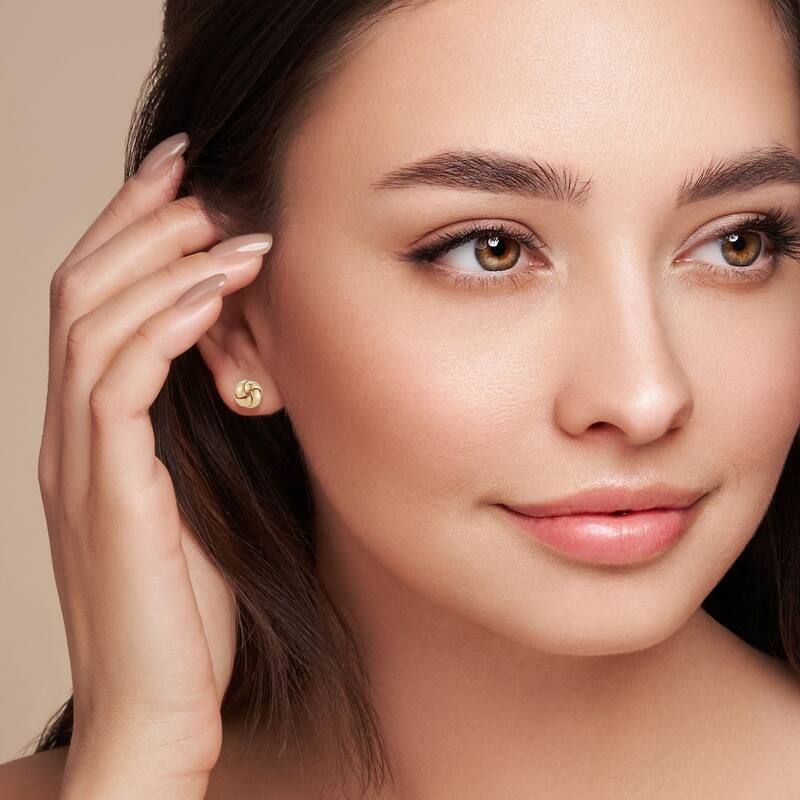 Soleil 14K Gold Love Knot Studs - Yellow