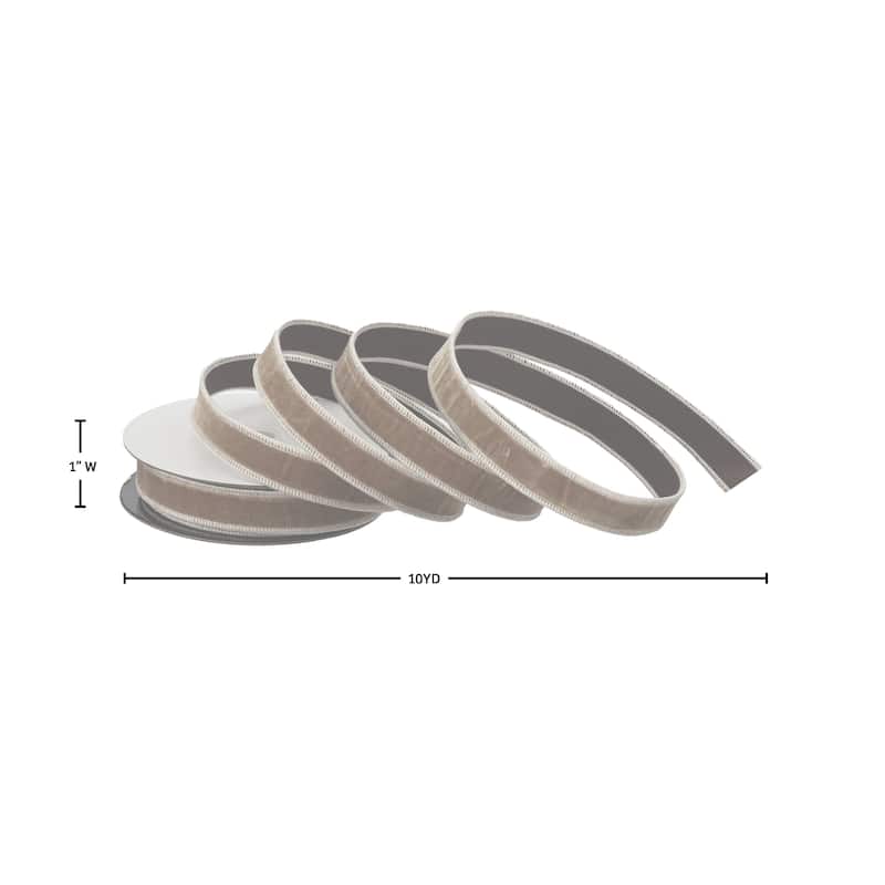 1"X10Y Suede Wired Ribbon