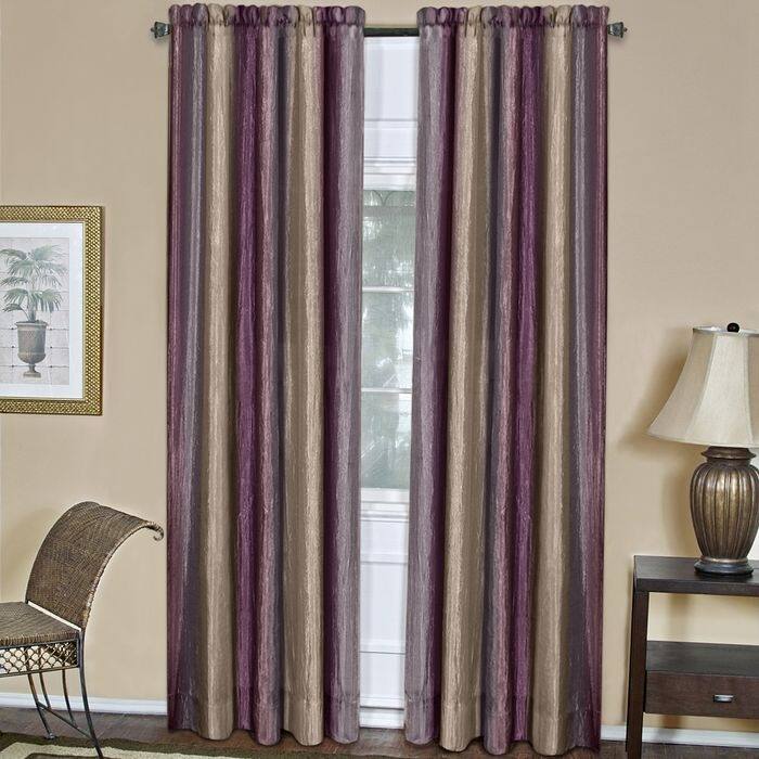 ACHIM Ombre 63-inch Window Curtain Panel - 50x63 - 63 Inches - Aubergine
