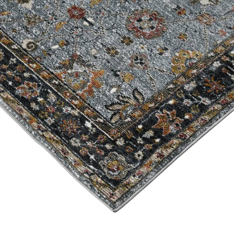 HomeRoots Floral Transitional Runner Area Rug - 94.00 in. x 30.00 in. x 0.30 in.