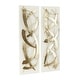 preview thumbnail 29 of 30, Gold Metal Dimensional Abstract Wall Decor with Black or White Wood Backing (Set of 2)