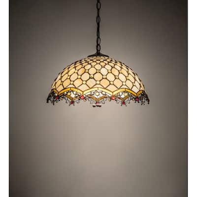 Meyda Tiffany 151323 Diamond and Jewel 3 Light 18" Wide Pendant