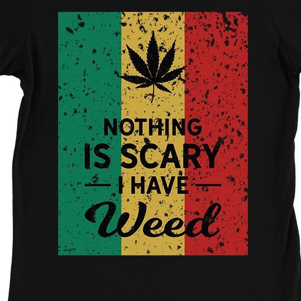 Shop Nothing Scary Weed Womens Black Cool Funny Spooky Halloween T