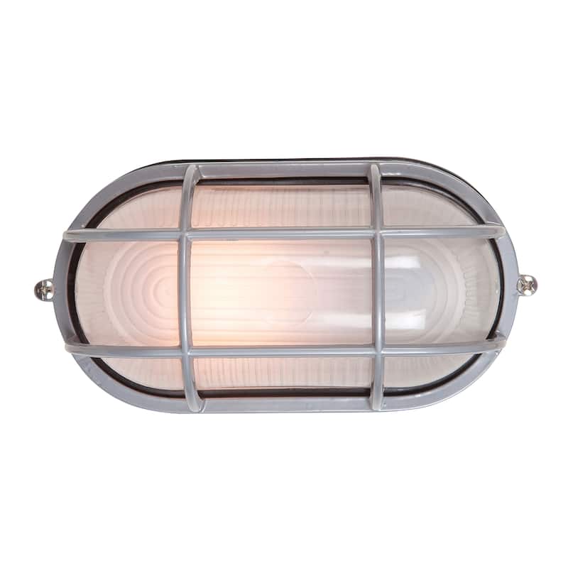 Access Lighting Nauticus Dual Mount - Outdoor Wall Sconce Bulkhead - Frosted Glass Shade - Replaceable LED - Satin