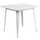 preview thumbnail 12 of 28, 31.5-inch Square Metal Indoor/Outdoor Cafe Table White Finish