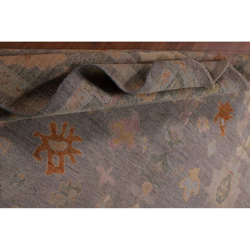 Floral Oushak Vegetable Dye Area Rug Handmade Wool Carpet - 8'4" x 9'9"