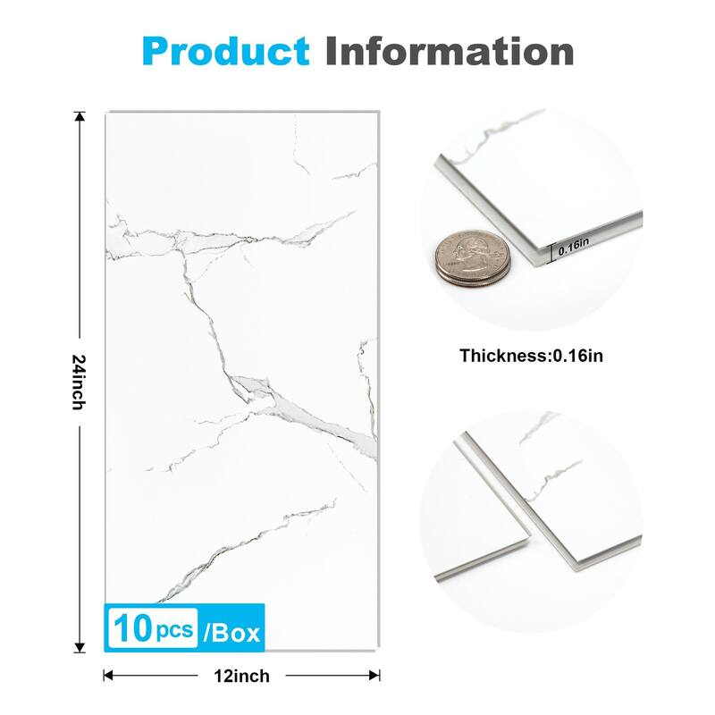 Art3d 10-sheet 24"x12" Interlock Wall Tiles Backsplash Tiles Cover 20 Sq.Ft.