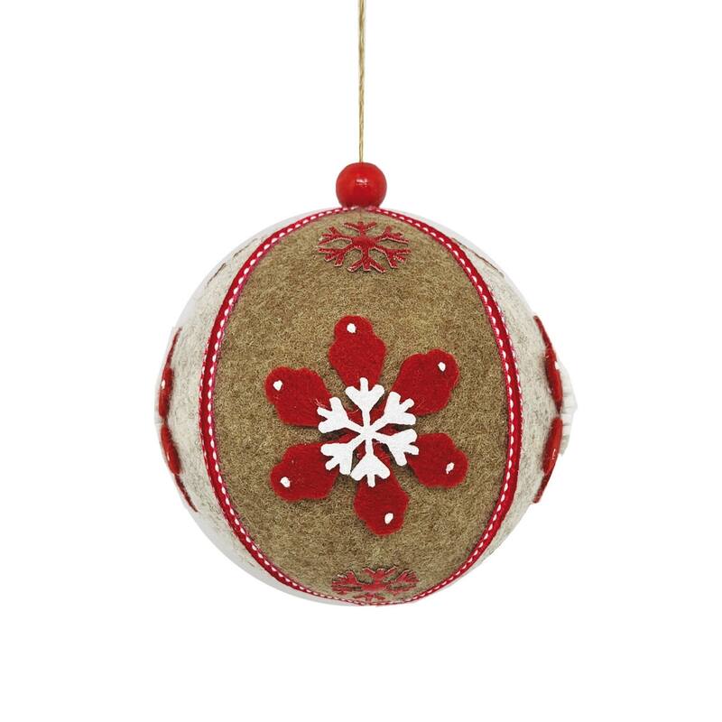 STP Goods 4" Red and White Fabric Christmas Tree Ornament