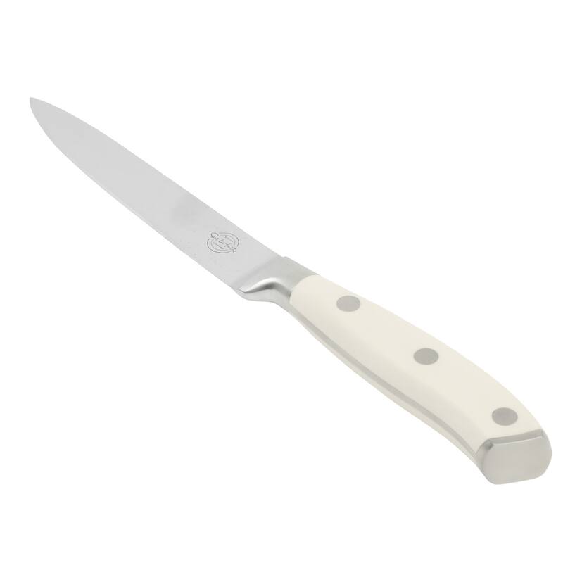 Sur La Table Kitchen Essential Tasting Kitchen German Steel Forged Full Tang Prfessional Knife with White Handle