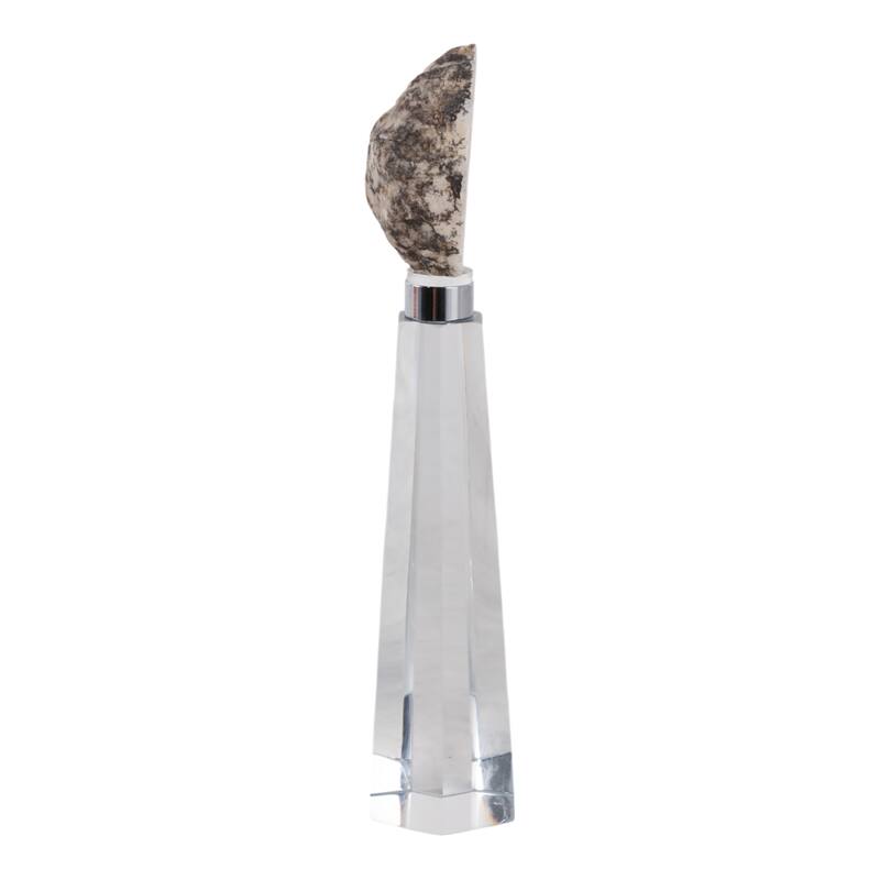 Crystal Stone Decorative Object Modern Geometric Glass Base Home Decor