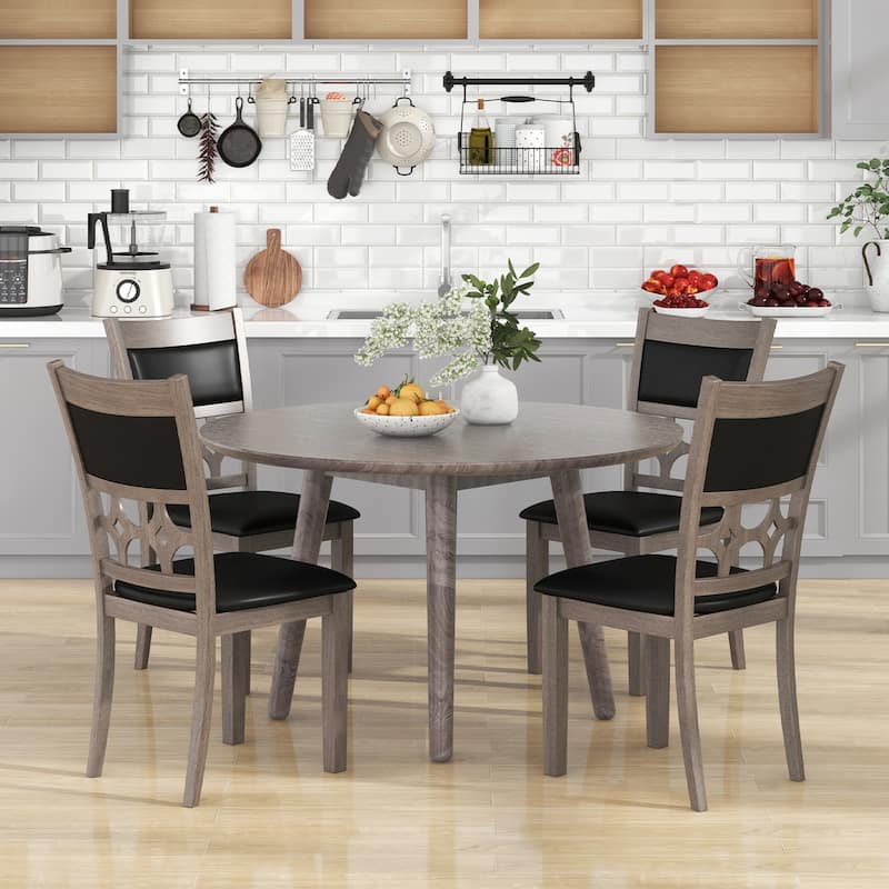 2/4PCS Wooden Dining Chairs Farmhouse Armless Upholstered Side Chairs