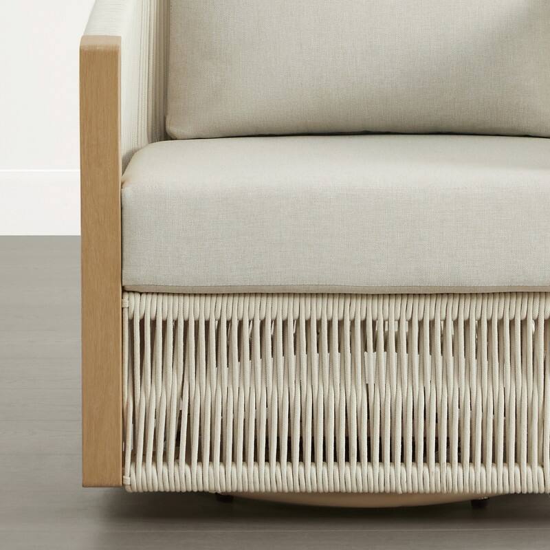 Carlos Modern Swivel Accent Chair with Handwoven Rope For Living Room