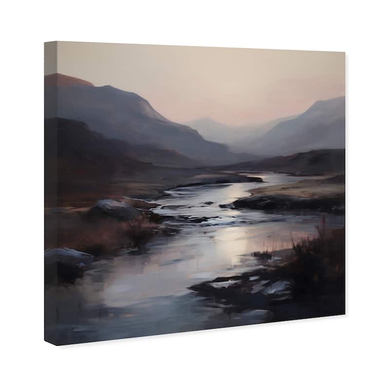Wynwood Studio Canvas Nature and Landscape Nature Cloudy Landscape Gray and Silver Traditional Wall Art Canvas Print