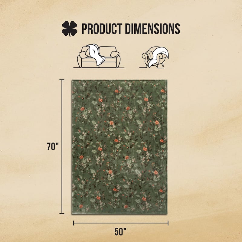 Lucky Brand Wild Flower Blankets Plush