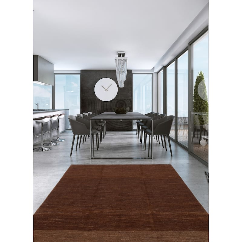 ECARPETGALLERY Flat-Weave Natural Brown Wool Kilim - 6'10 x 9'9