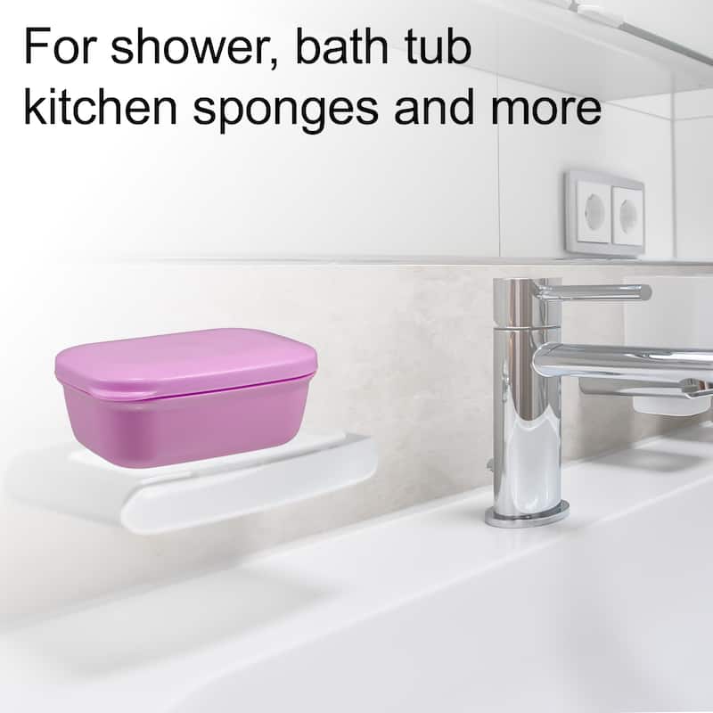 Soap Dish Keep Soap Dry Soap Cleaning Storage for Home Bathroom Kitchen - Pink