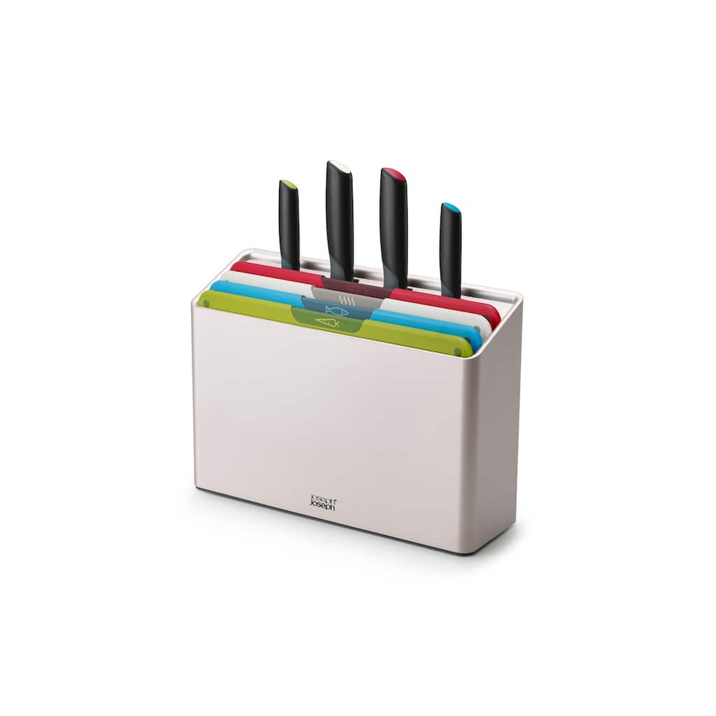 Joseph Joseph Folio Icon Steel 8-piece Knife & Cutting Board Set with Stainless Steel Case