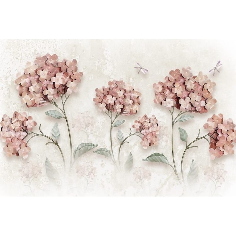 GK Wall Design Vintage Soft Hydrangea Removable Wallpaper