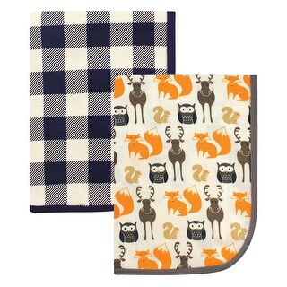 Hudson Baby Infant Boy Cotton Swaddle Blankets, Forest, One Size - Forest - One Size