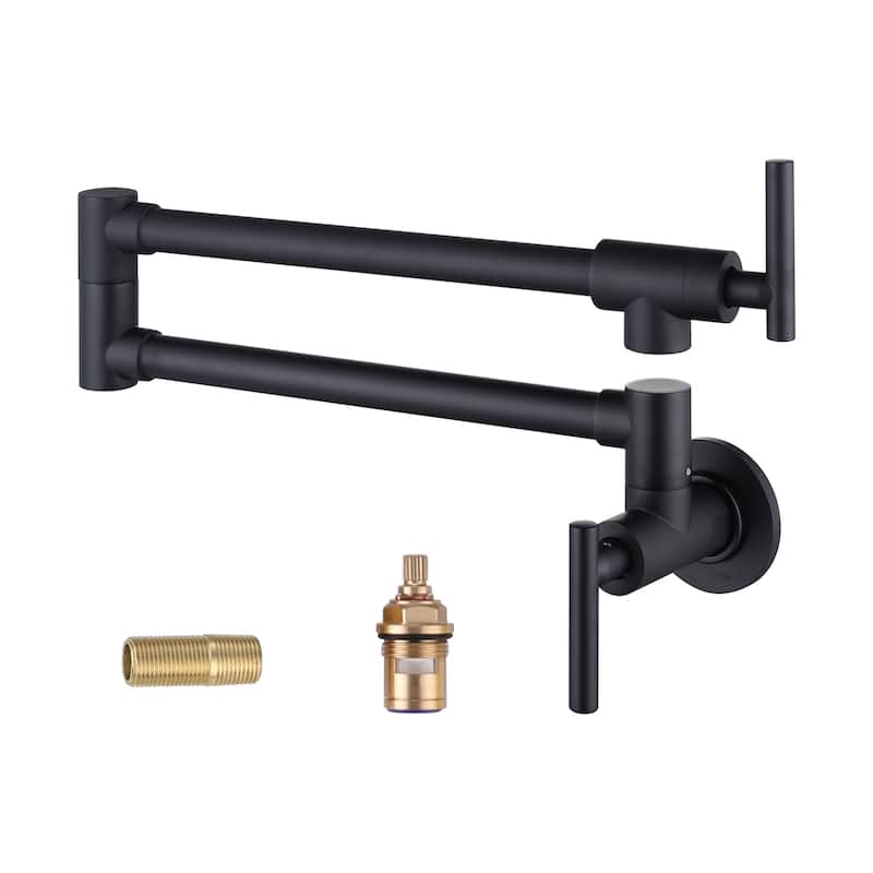 WOWOW Folding Wall Mount Faucets Stretchable - Matte Black
