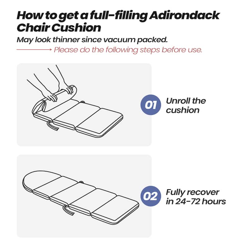 Crestlive Products Outdoor Adirondack Chair Cushion Patio Chair Pad