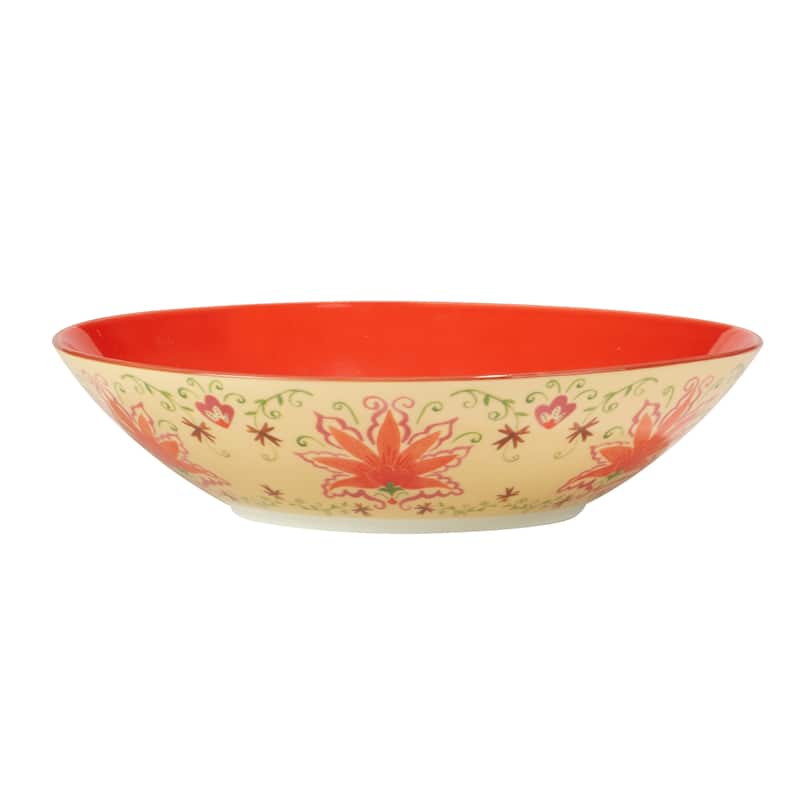 Certified International Francesca 44 oz. Soup/Cereal Bowls, Set of 4 Assorted Designs - 9.25" Dia x 2.25"