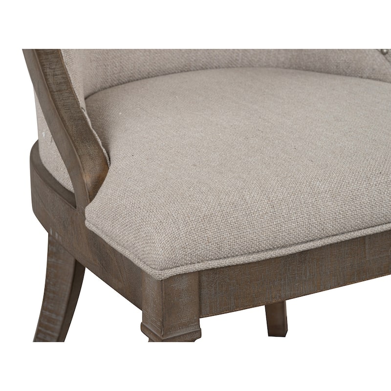 Magnussen Home Lancaster Dovetail Grey Upholstered Arm Chair Two Pack - 21.25''W x 27.13''D x 40''H