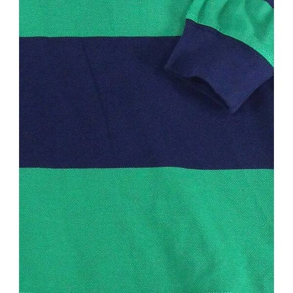 Shop Polo Ralph Lauren Mens Shirt Green Lt Striped Embroidered Logo Rugby Overstock 30079491