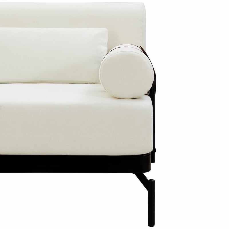 Modern Loveseat Sofa 59" Sofa Couch 2-Seater with Flexible USB Ports and Unique Cylindrical Armrests