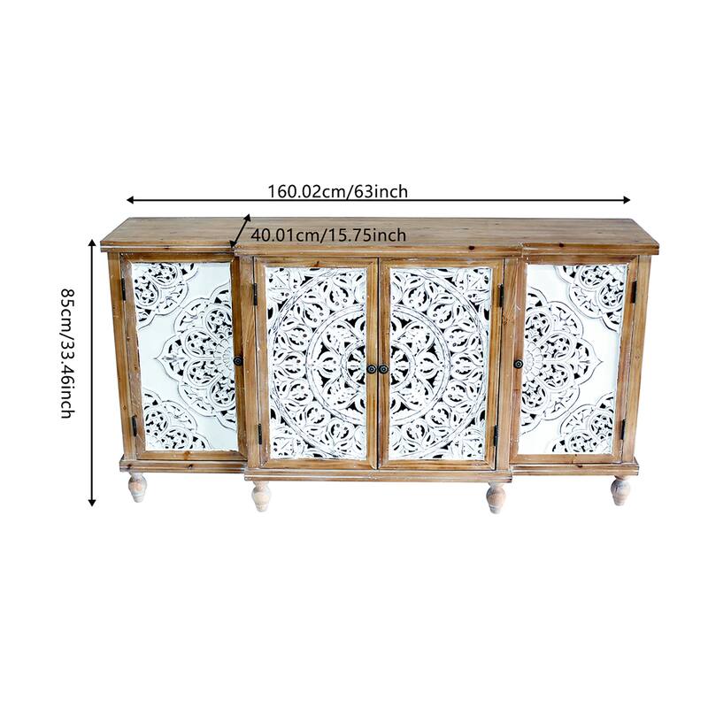 4 Doors Sideboard with Adjustable Shelves