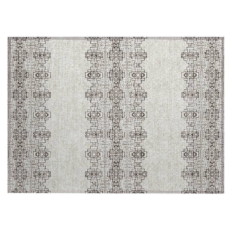 Machine Washable Indoor/ Outdoor Moroccan Boho Chantille Rug