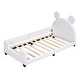 preview thumbnail 7 of 22, Teddy Fleece Twin Size Upholstered Daybed w/ Ears Shaped Headboard