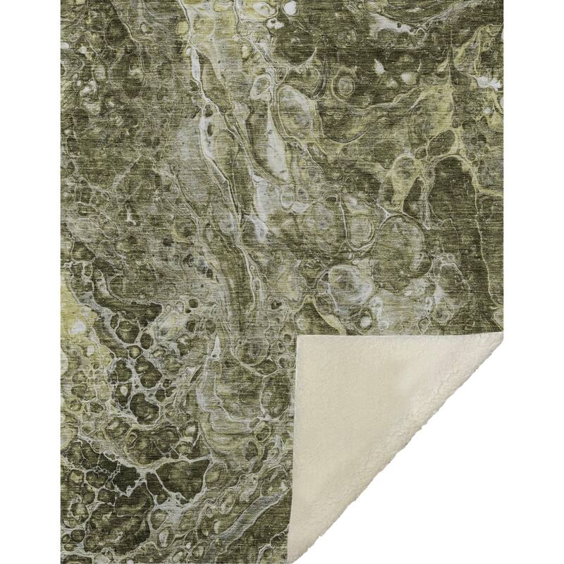 Premium Machine Washable Abstract Flow Sherpa Throw Blanket