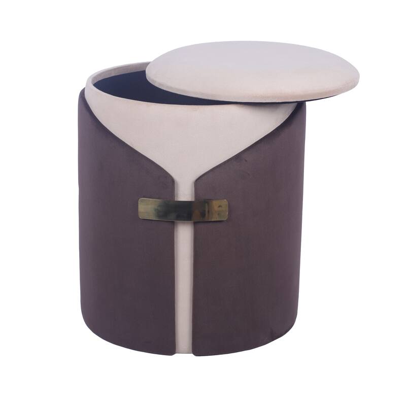 Two-Toned Ottoman with Storage or Vanity Stool