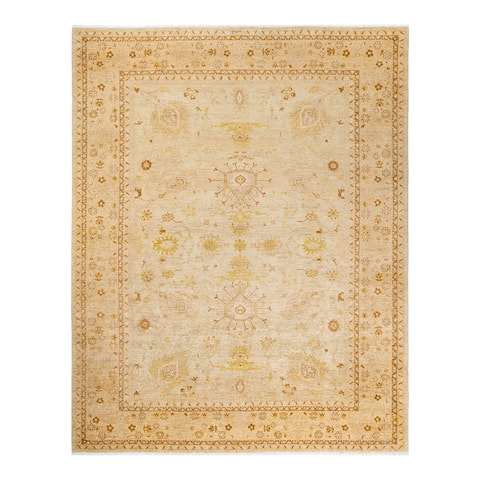 Overton Eclectic, One-of-a-Kind Hand-Knotted Area Rug - Ivory, 9' 2" x 11' 9" - 9' 2" x 11' 9"