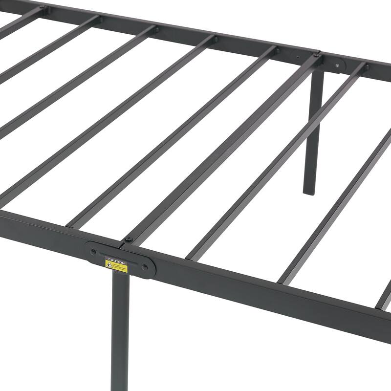 VECELO Victorian Style 14 Inch Metal Platform Bed Frame with Headboard, Heavy Duty Steel Slat Support, No Box Spring Needed
