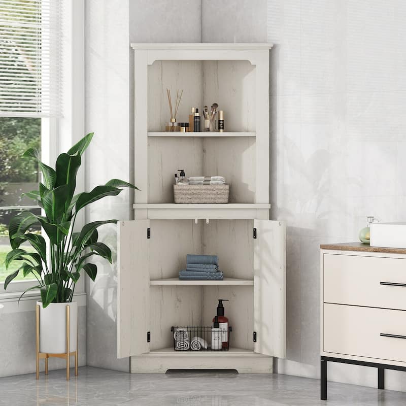 Tall Corner Cabinet with Doors