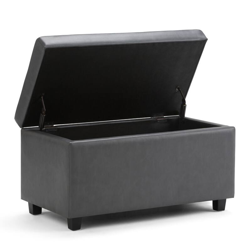 WYNDENHALL Callum 34 inch Wide Contemporary Rectangle Storage Ottoman