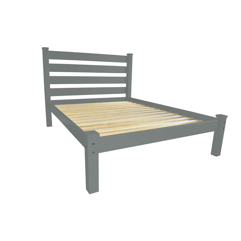 Homestead Unfinished Solid Pine Queen Platform Bed - GRAPHITE